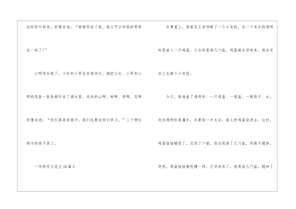 一年级作文优秀10篇_第3页