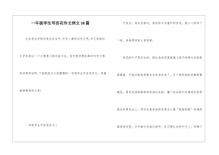 一年级学生写杏花作文例文10篇