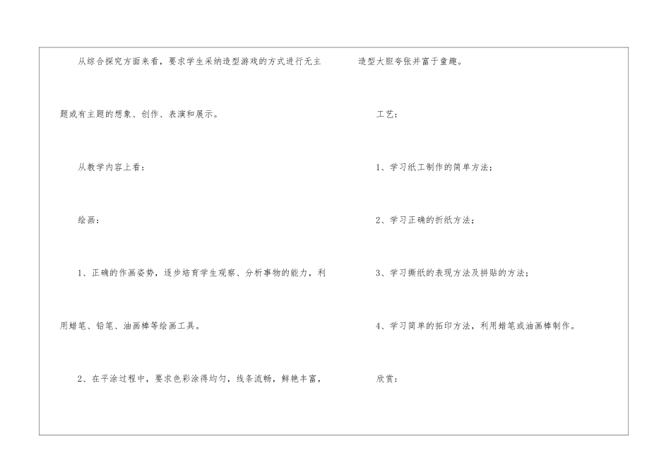一年级美术教学计划三篇_第3页
