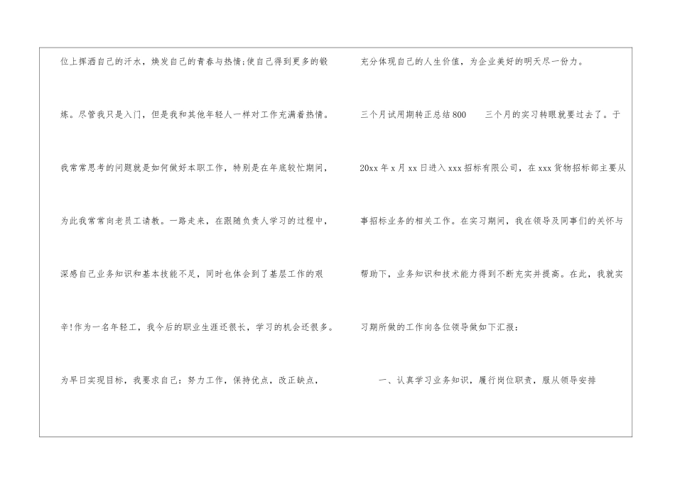 三个月试用期转正总结800_第3页