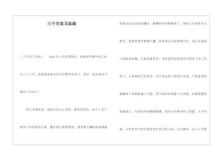三个月实习总结