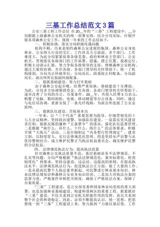 三基工作总结范文3篇