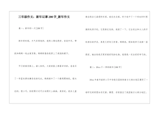 三年级作文：新年记事200字-新年作文