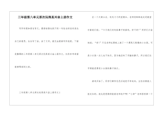 三年级第八单元那次玩得真高兴上册作文