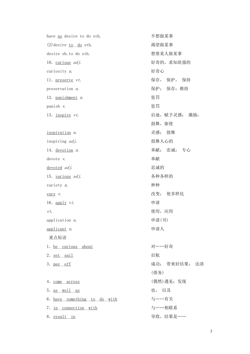 高中英语 Unit 3 Amazing people 单元要点回扣学案 牛津译林版必修2-牛津版高一必修2英语学案_第2页