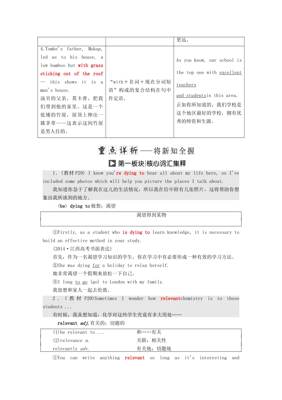 高中英语 Unit 4 Sharing Section Ⅱ Warming Up amp；Reading-Language Points教学案 新人教版选修7-新人教版高二选修7英语教学案_第3页
