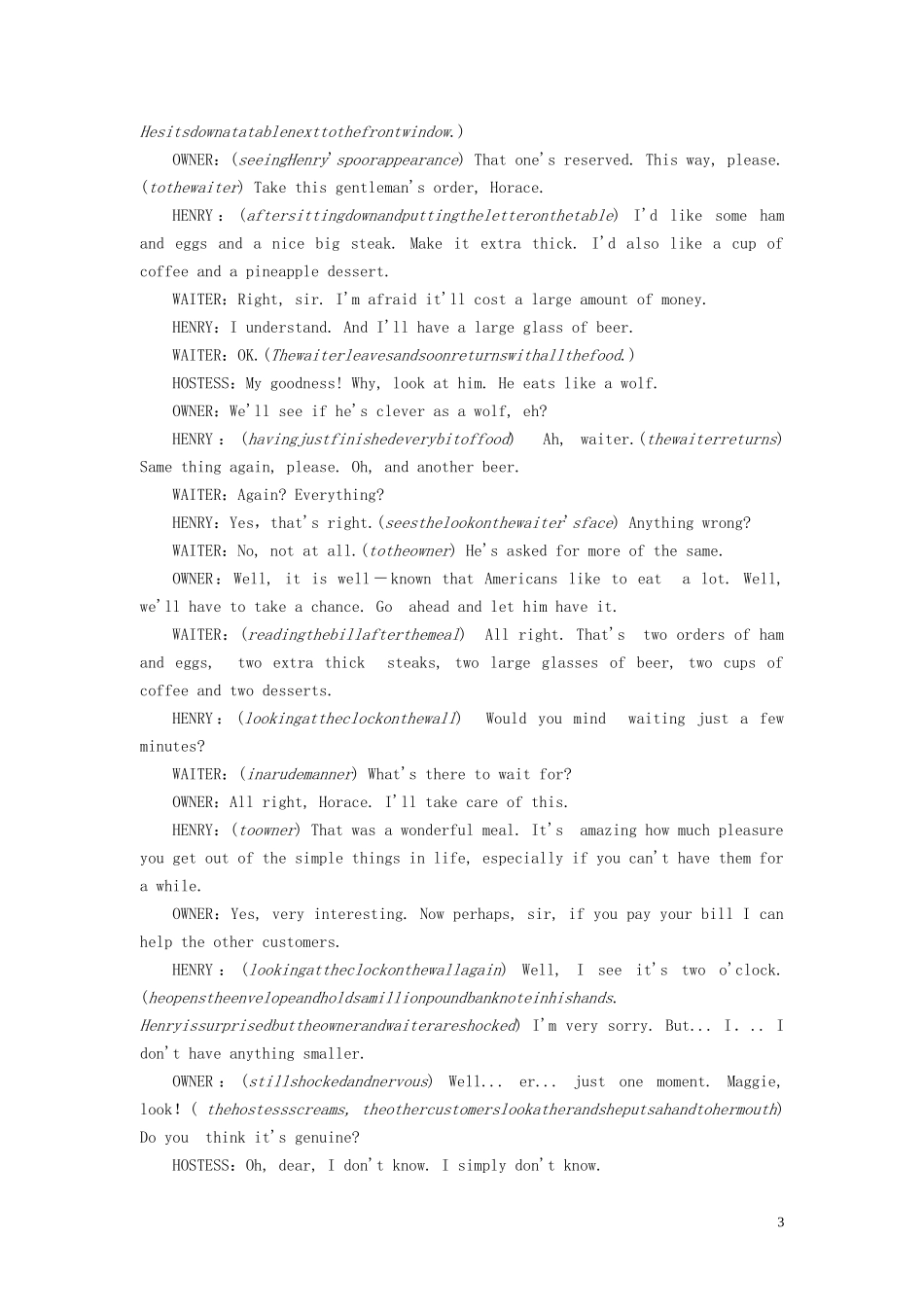 高中英语 Unit 3 The Million Pound Bank Note Part Ⅱ Learning about Language  Using Language教学案 新人教版必修3-新人教版高一必修3英语教学案_第3页