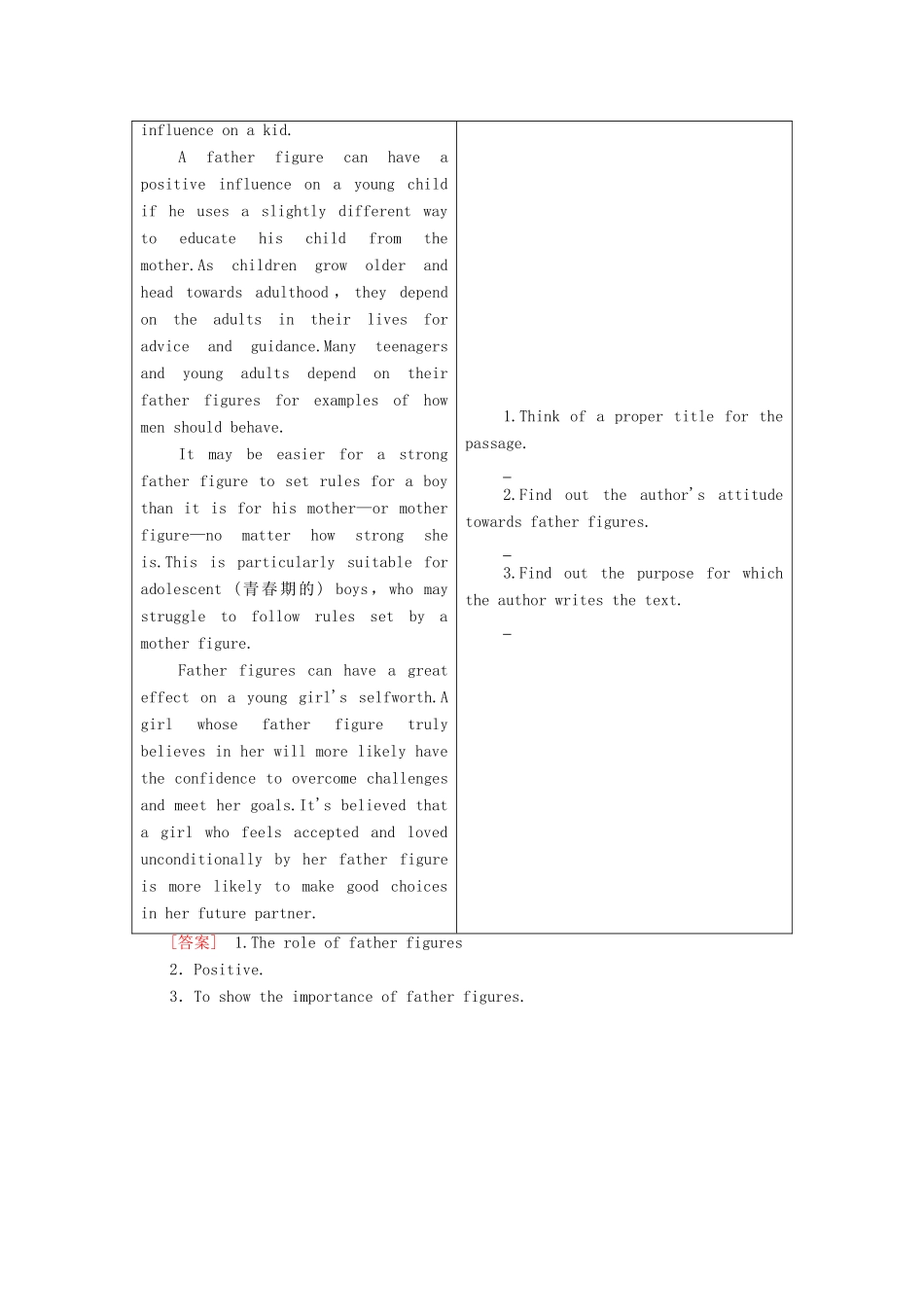 高中英语 Unit 3 Family matters导读 话题妙切入学案 外研版必修第一册-外研版高一第一册英语学案_第2页