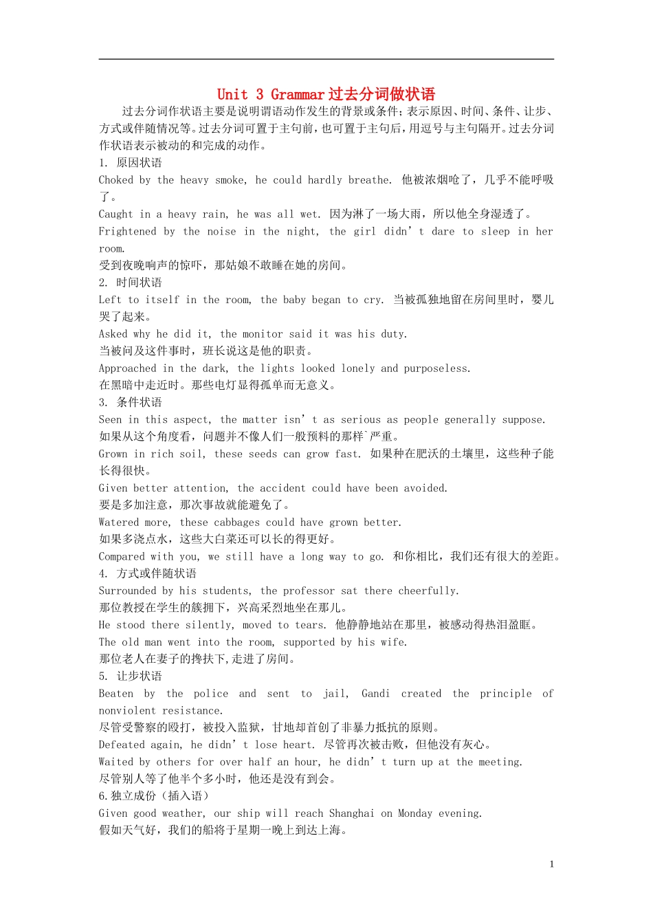 高中英语 Unit 3 Life in the future Grammar学案 新人教版必修5-新人教版高二必修5英语学案_第1页