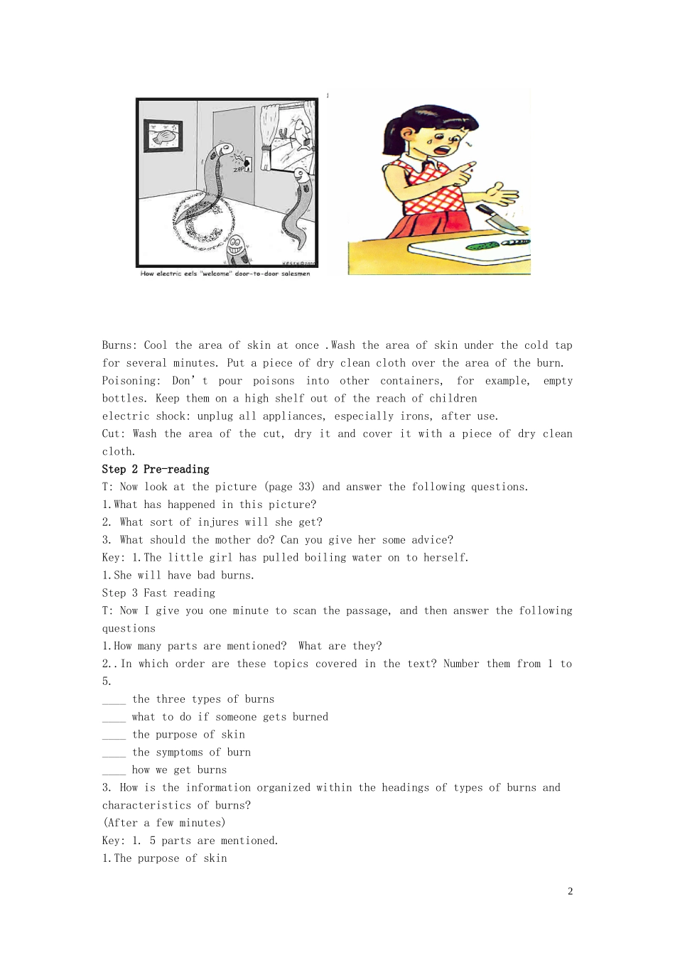 高中英语 Unit 5 First aid Reading学案 新人教版必修5-新人教版高二必修5英语学案_第2页