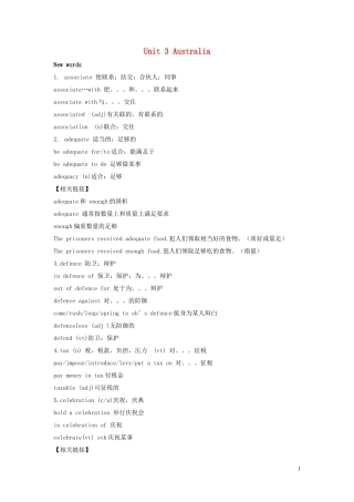 高中英语 Unit 3《Australia》学案7 新人教版选修9