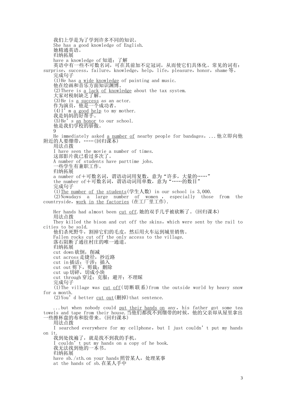 高中英语 Unit 5 First aid Using language学案 新人教版必修5-新人教版高二必修5英语学案_第3页