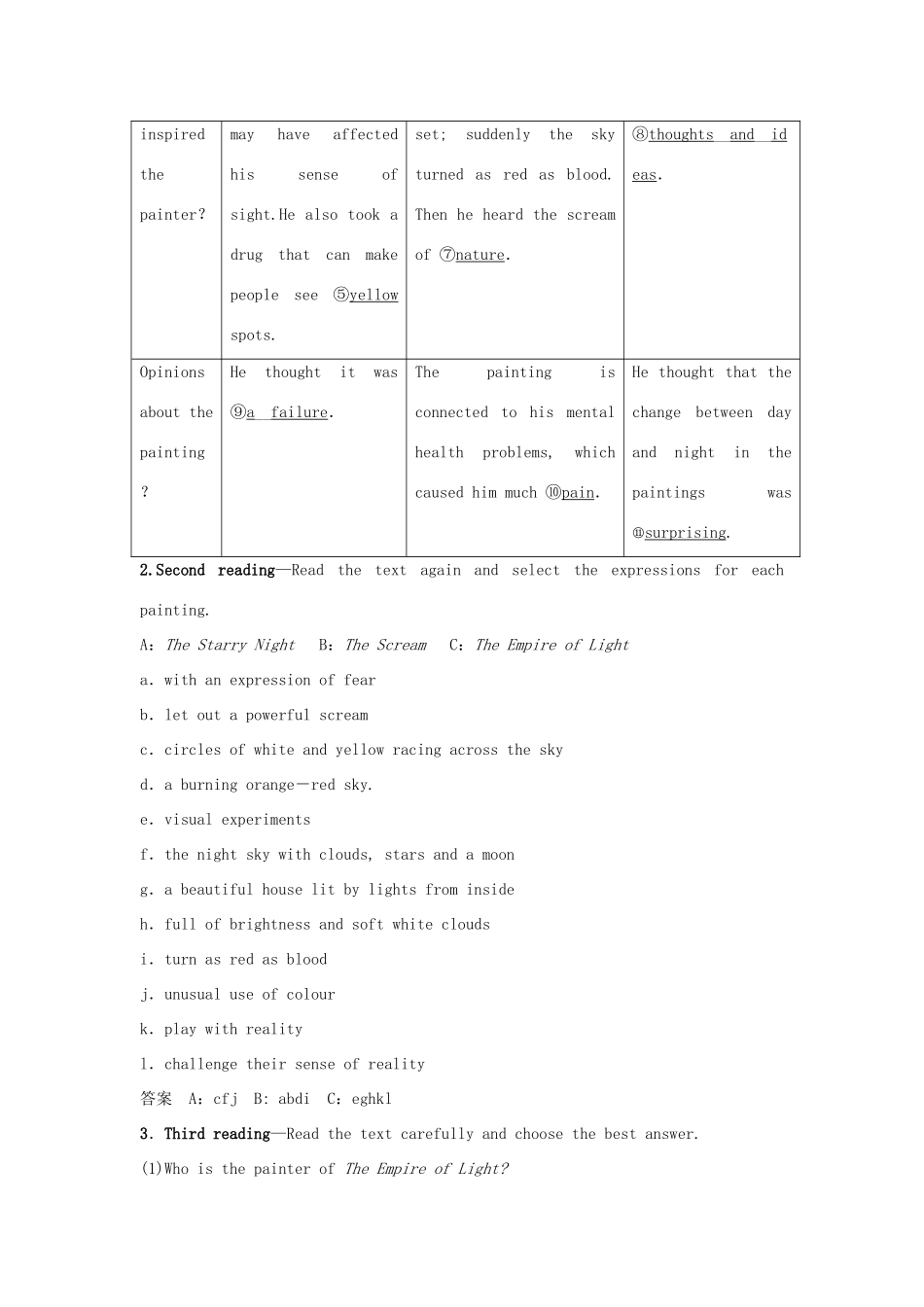高中英语 Unit 7 ART Section Ⅱ Lesson 1学案 北师大版必修第三册-北师大版高一第三册英语学案_第2页