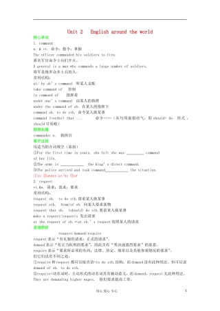 高中英语 Unit2 English around the world学案 新人教版必修1