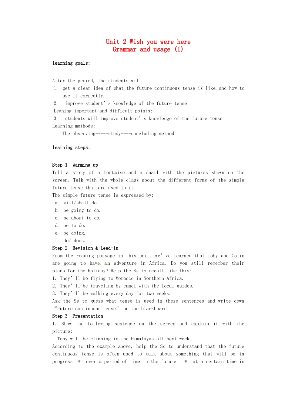高中英语 Unit2 Grammar and usage学案1 牛津译林版必修2-牛津版高一必修2英语学案_第1页