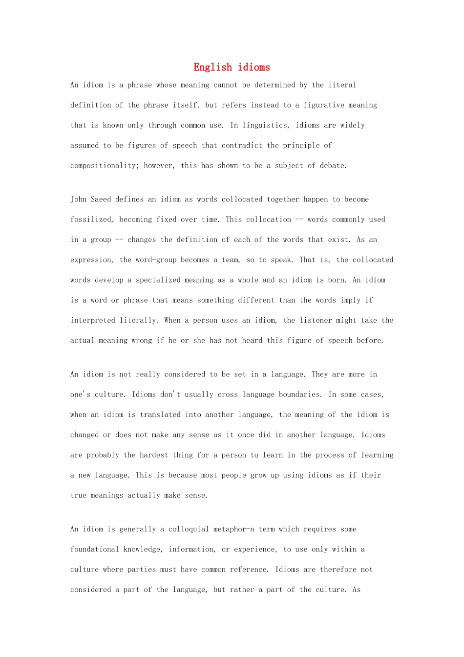 高中英语 Unit4 Behind beliefs English idioms文化背景素材 牛津译林版选修9-牛津版高三选修9英语素材_第1页