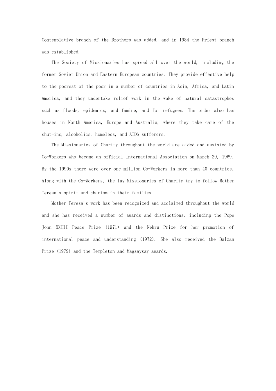 高中英语 Unit3 Amazing people Mother Teresa素材 牛津译林版必修2-牛津版高一必修2英语素材_第2页