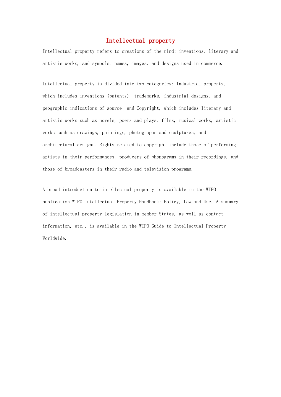 高中英语 Unit4 Law and order Intellectual property素材 牛津译林版选修10-牛津版高三选修10英语素材_第1页