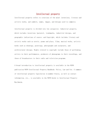 高中英语 Unit4 Law and order Intellectual property素材 牛津译林版选修10-牛津版高三选修10英语素材