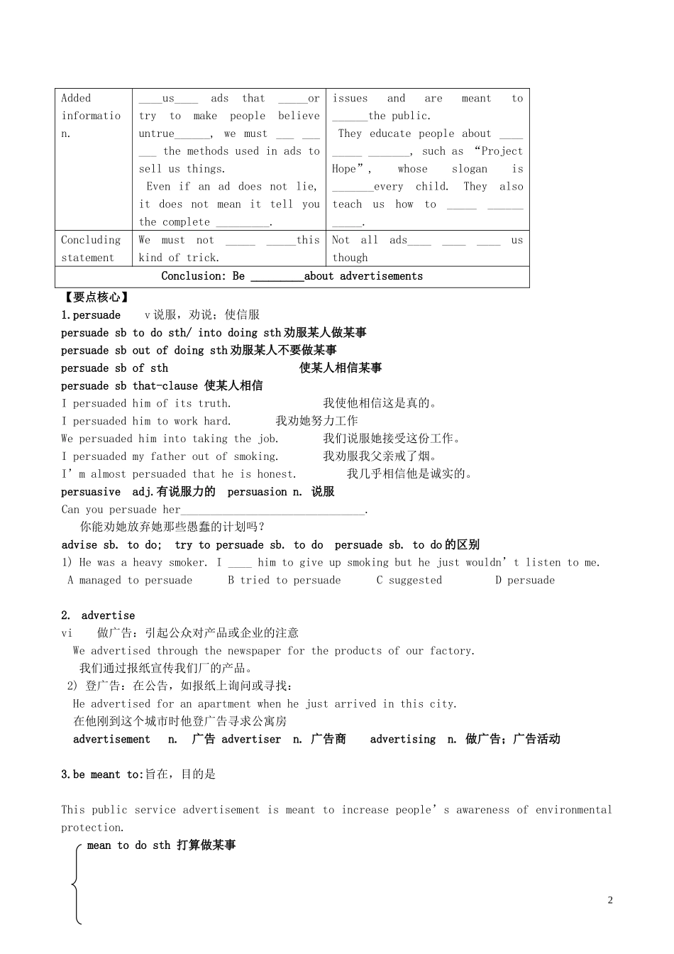 高中英语 Unit1 Advertisements学案 牛津译林版必修4-牛津版高一必修4英语学案_第2页