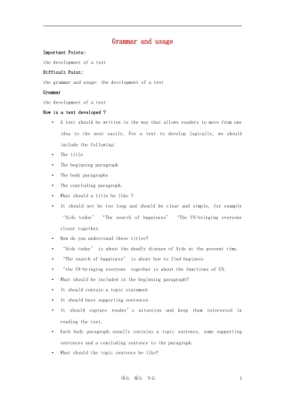 高中英语 unit3 protecting ourselves-grammar and usage学案 牛津译林版版选修10