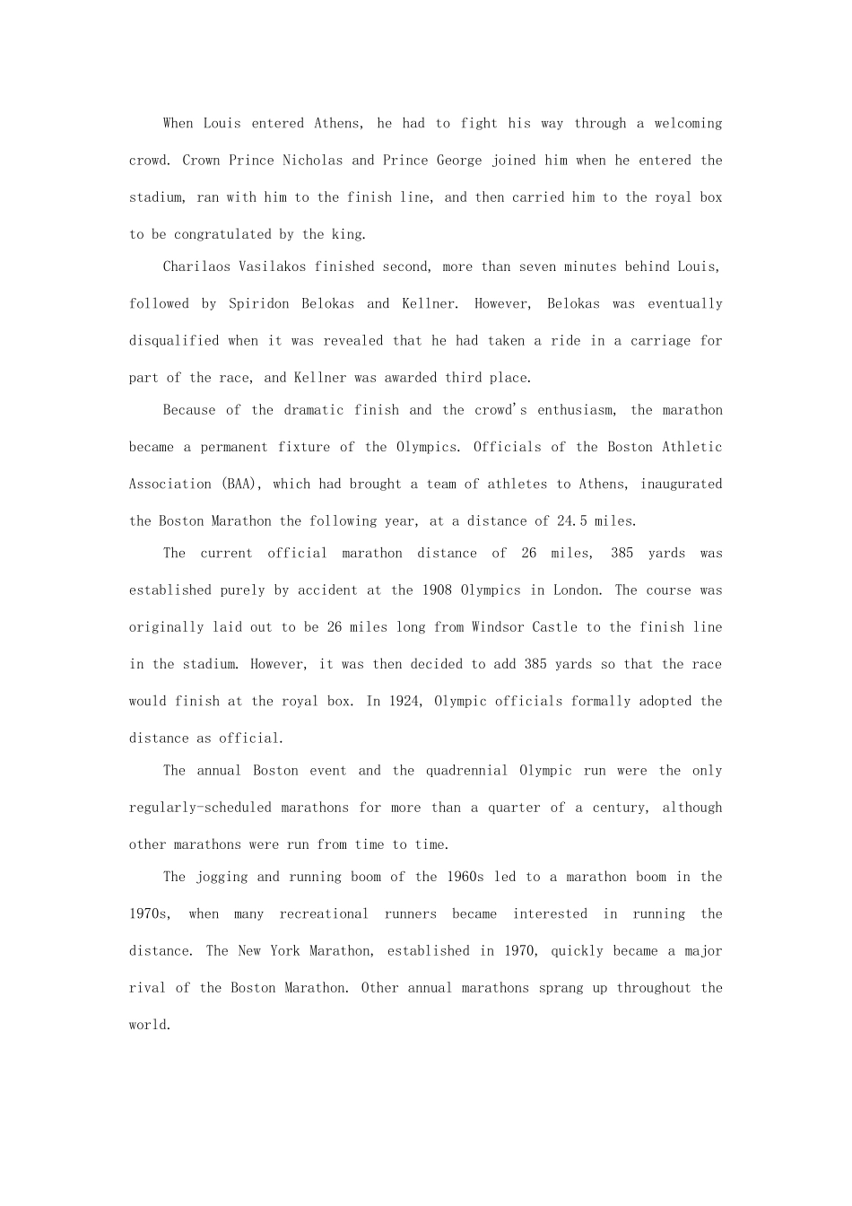 高中英语 Unit2 Witnessing time The Marathon素材 牛津译林版选修9-牛津版高三选修9英语素材_第3页