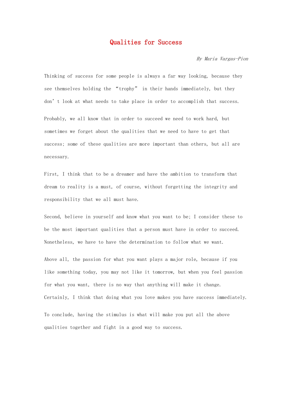 高中英语 Unit3 The secret of success Qualities for Success素材 牛津译林版选修11-牛津版高三选修11英语素材_第1页