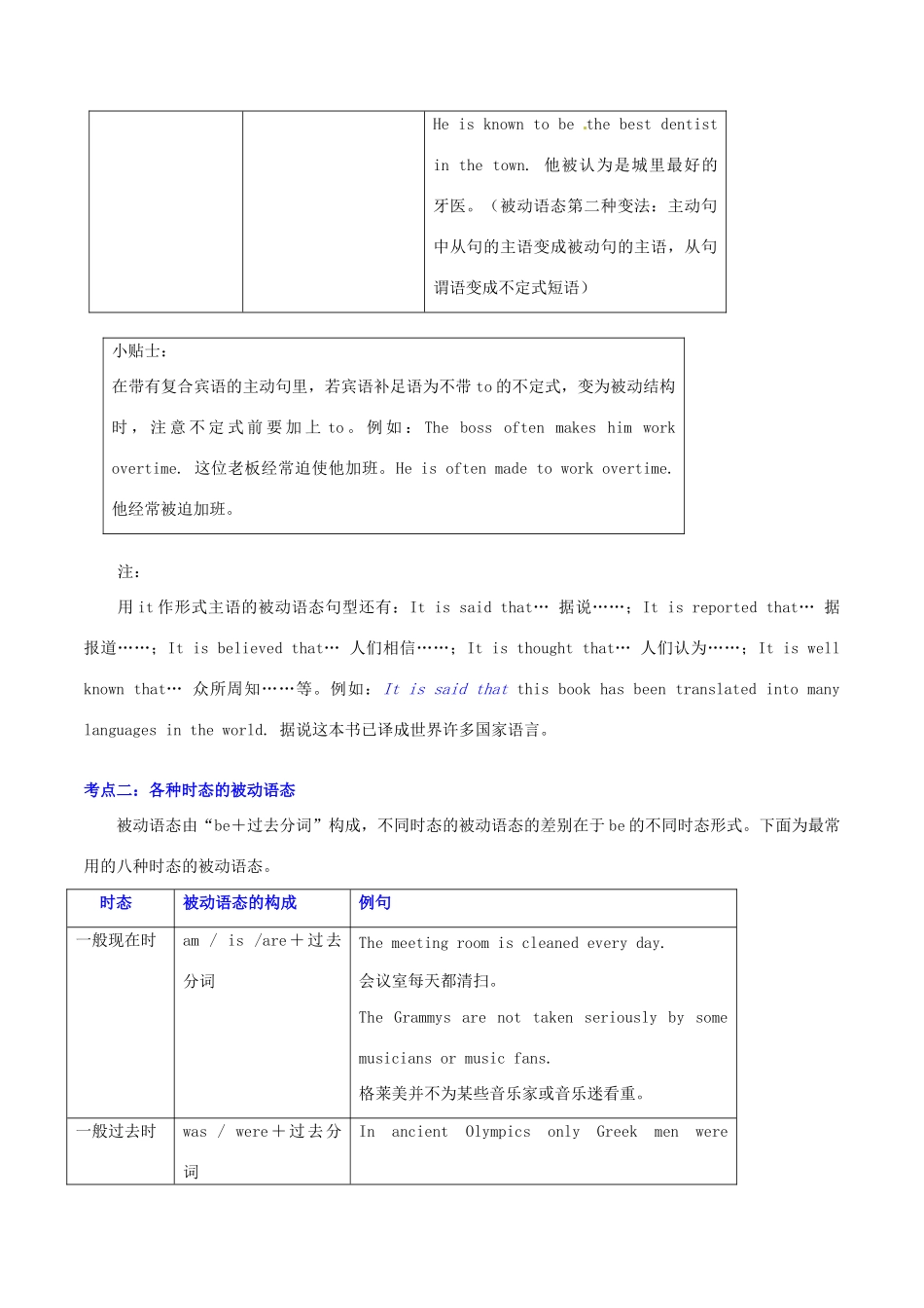 高中英语 Unit11 动词的语态 语法考点超级归纳素材-人教版高中全册英语素材_第3页