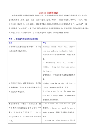 高中英语 Unit12 非谓语动词 语法考点超级归纳素材-人教版高中全册英语素材