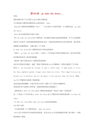 高中英语 VOA习惯用语 第534讲 go down the drain素材-人教版高中全册英语素材