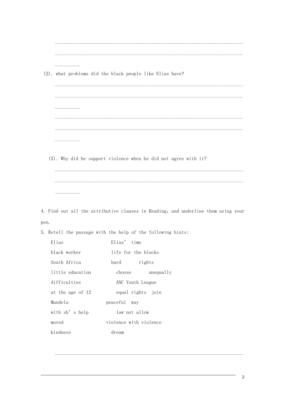 高中英语 Unit5 Reading学案 新人教版必修1_第2页