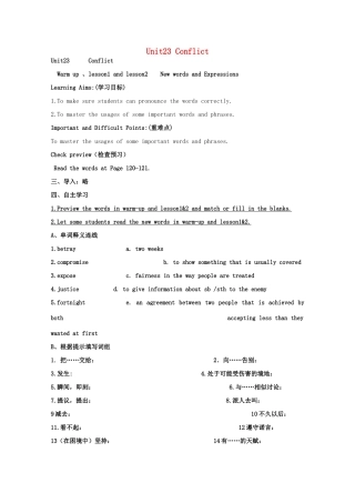 高中英语 Unit23 Conflict导学案 北师大版选修8-北师大版高二选修8英语学案