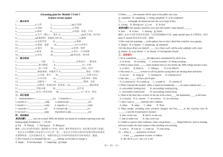高中英语Module 5 Unit 3复习学案必修5