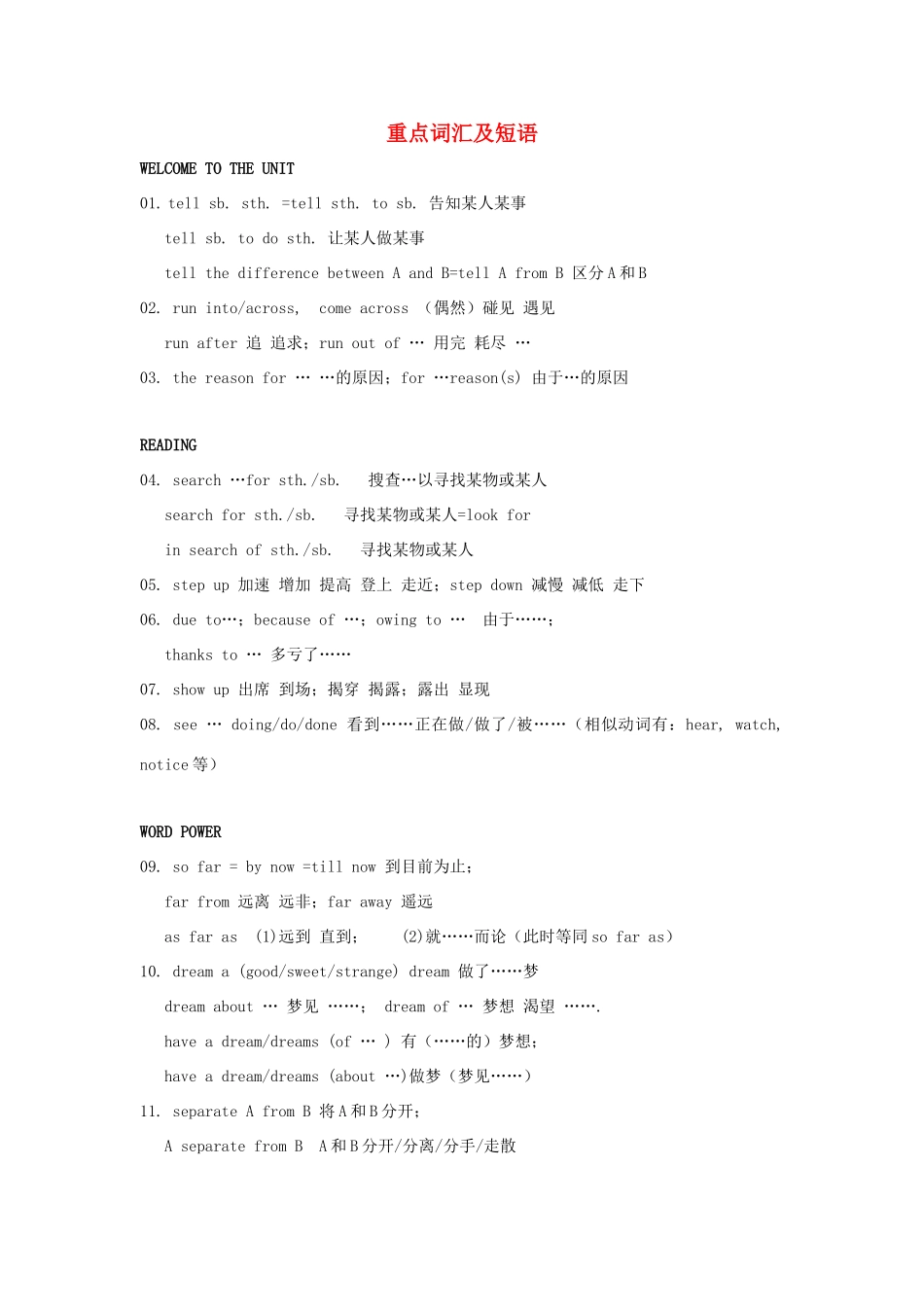 高中英语 Unit1 Tales of the unexplained重点词汇及短语素材 牛津译林版必修2-牛津版高一必修2英语素材_第1页