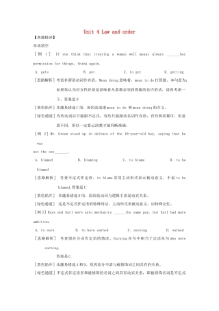 高中英语 典题精讲 Unit 4 Law and order学案 牛津译林版选修10-牛津版高二选修10英语学案