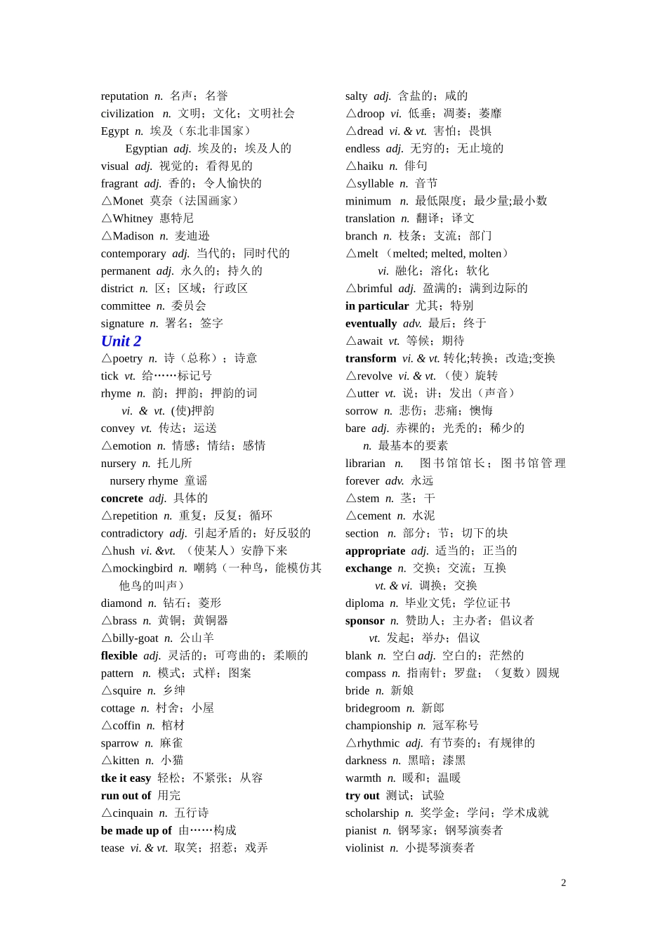 高中英语 词汇表 选修6的词汇素材 新人教版选修6_第2页