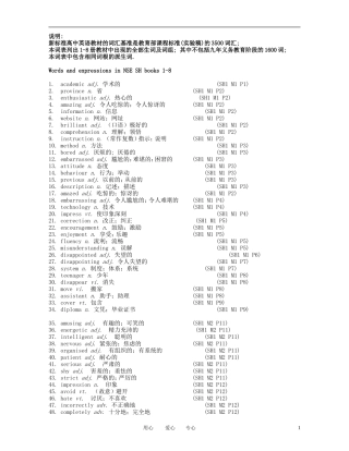 高中英语 词汇表素材 外研版