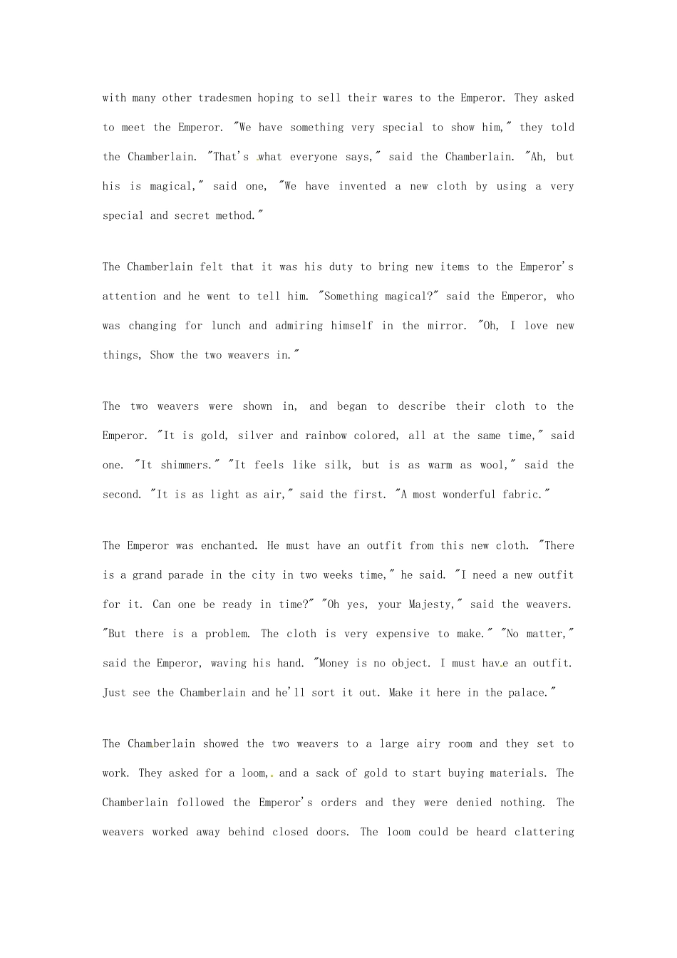 高中英语 双语美文阅读 皇帝的新衣素材_第2页