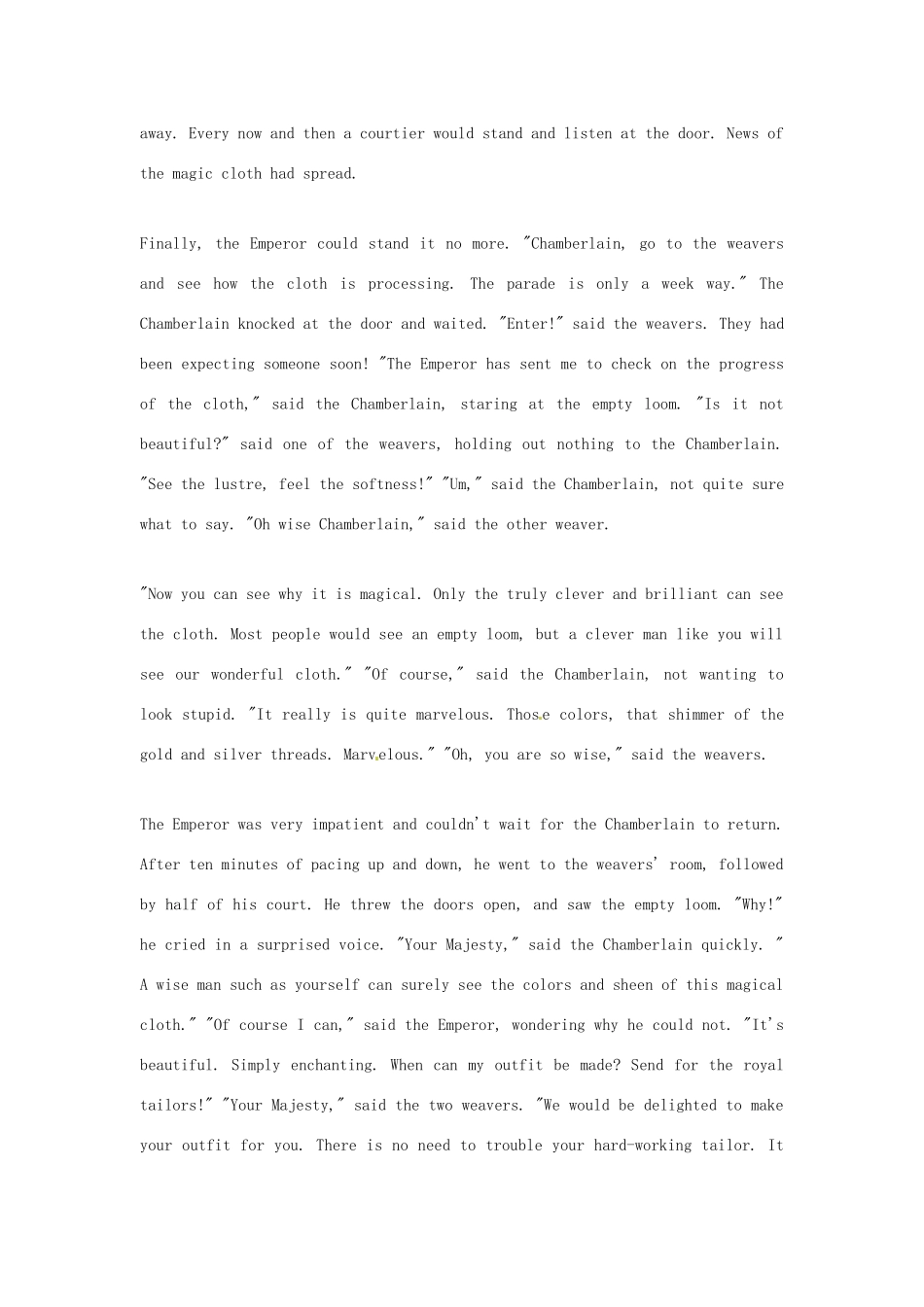 高中英语 双语美文阅读 皇帝的新衣素材_第3页