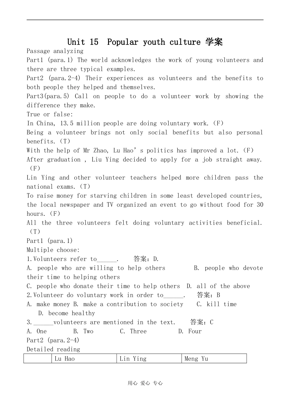 高中英语Unit 15  Popular youth culture 学案旧人教版高三_第1页