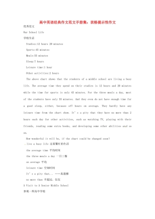 高中英语 经典作文范文手册集（上）表格提示性作文
