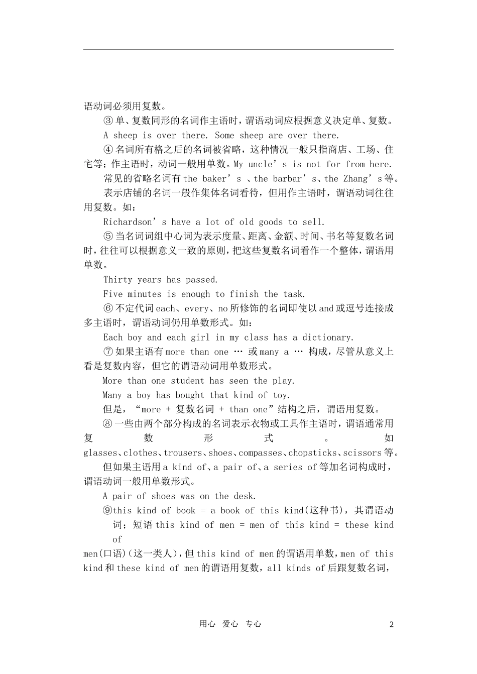 高中英语 主谓一致和倒装辅导_第2页