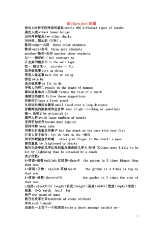 高中英语 模块3unit1project词组 素材牛津版必修3