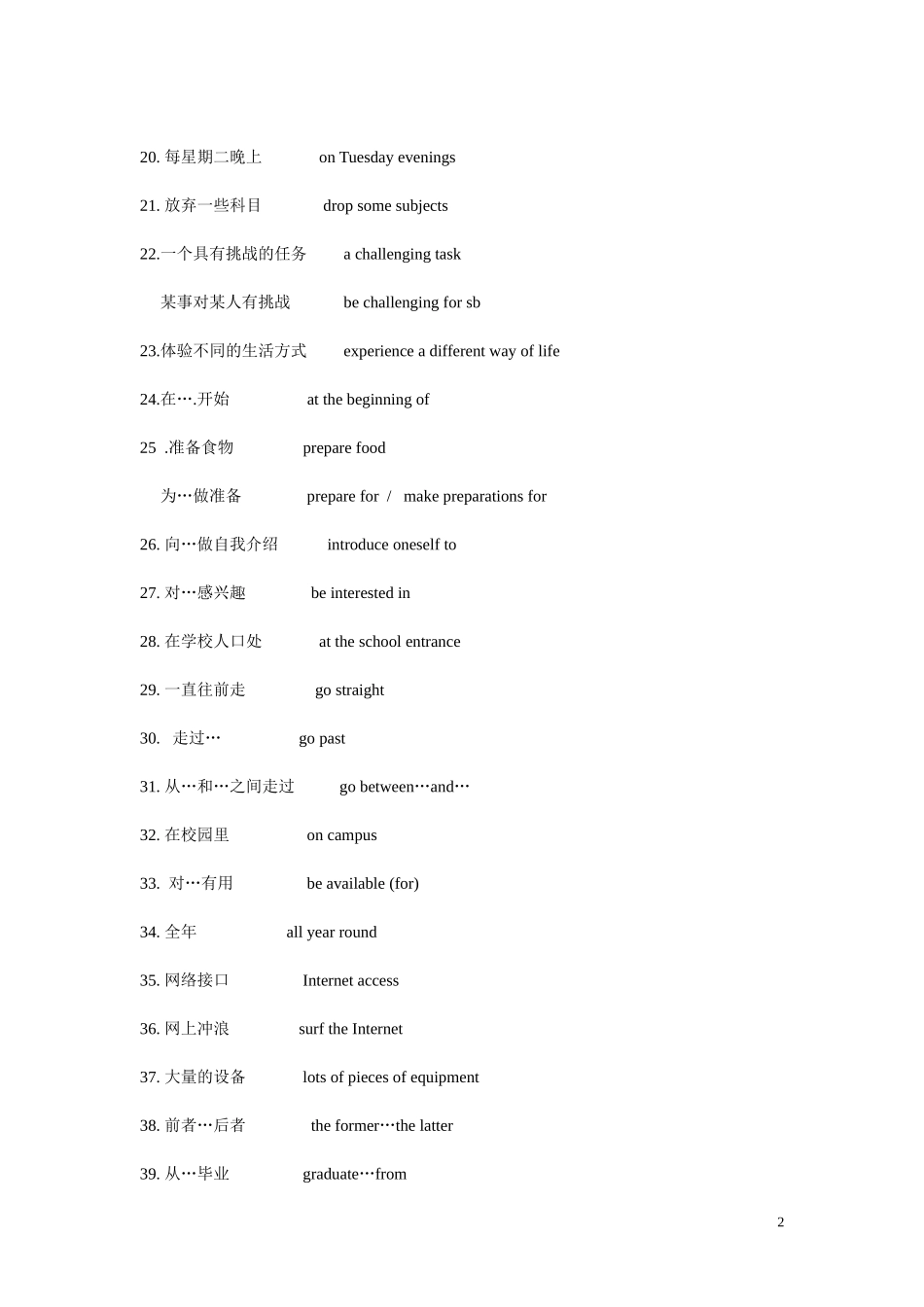 高中英语 模块一Unit 1重要短语及句型 牛津版_第2页