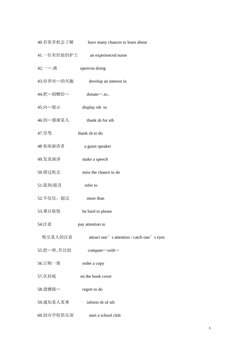 高中英语 模块一Unit 1重要短语及句型 牛津版_第3页