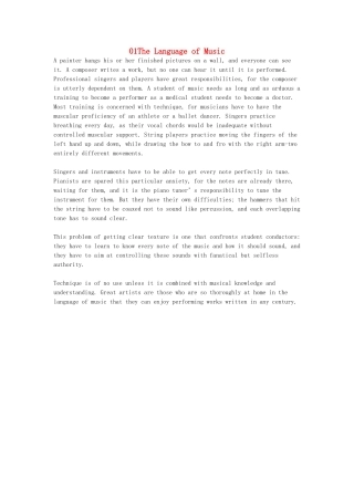 高中英语 现代文背诵篇章 01 The Language of Music素材-人教版高中全册英语素材