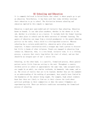 高中英语 现代文背诵篇章 02 Schooling and Education素材-人教版高中全册英语素材