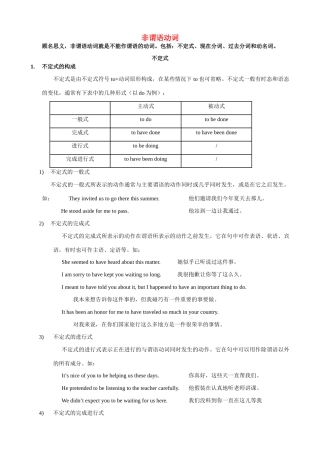 高中英语 语法专项：非谓语动词 新人教版