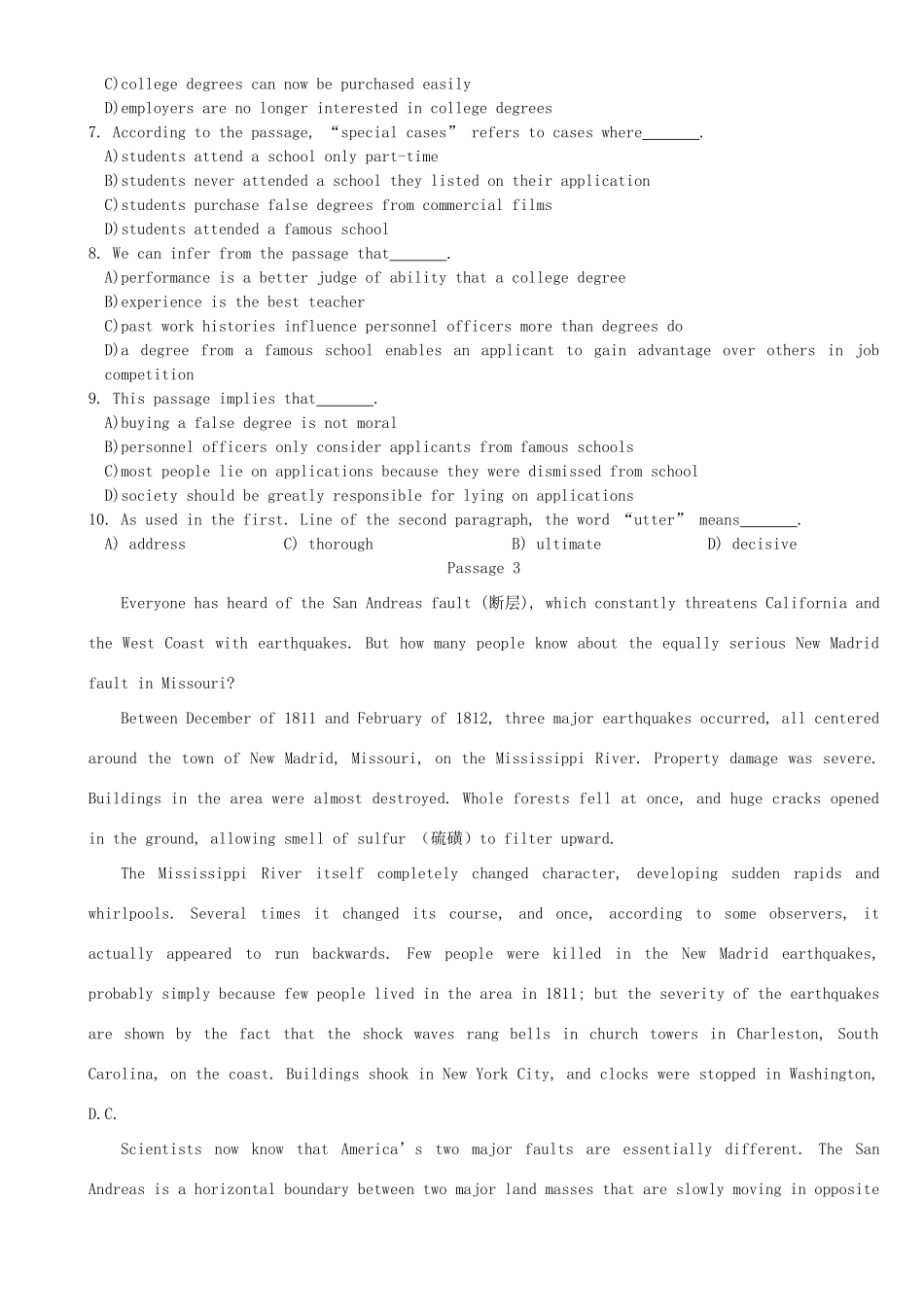 高中英语 阅读理解专项突破_第3页