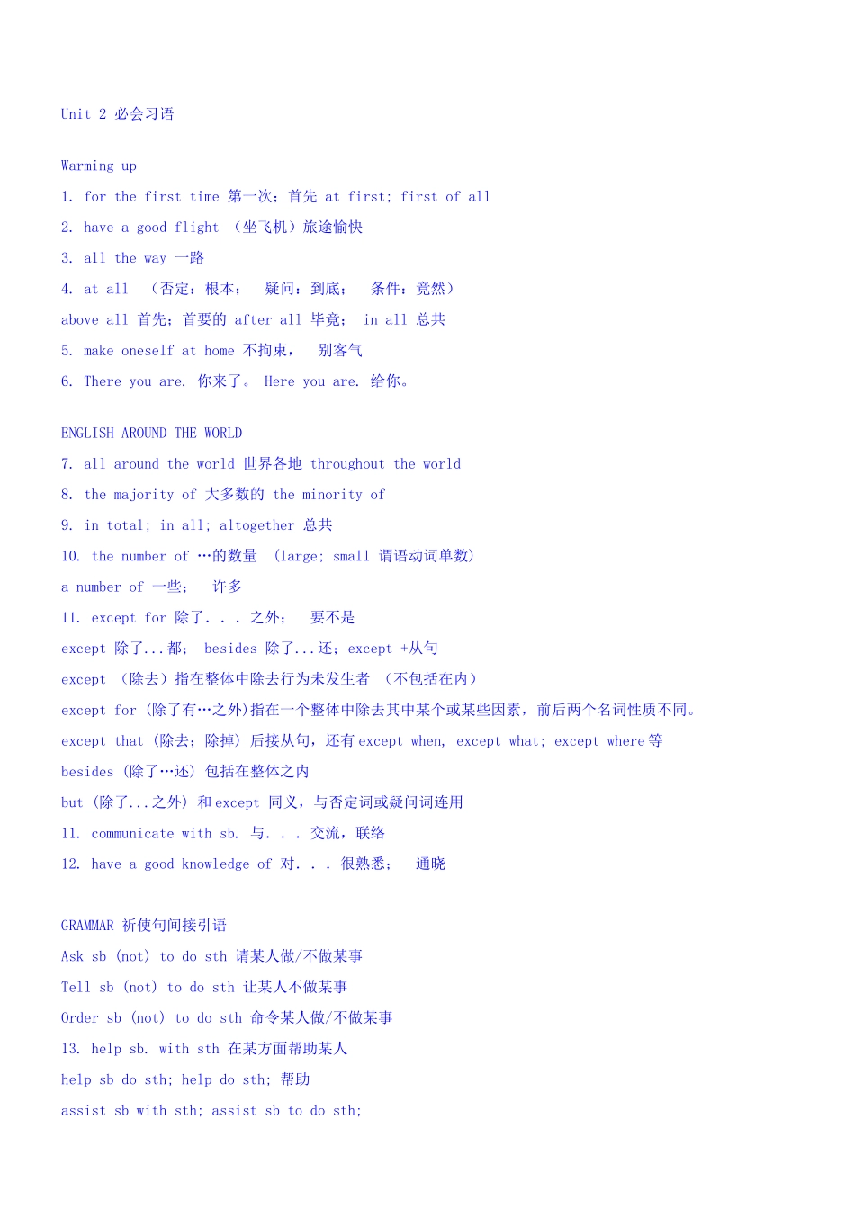 高中英语 总复习资料素材 北师大版必修1_第3页